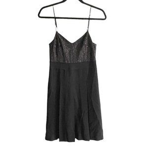 Marc BY MARC JACOBS Black Sleeveless Wool Mini Dress Pleated Lace 0